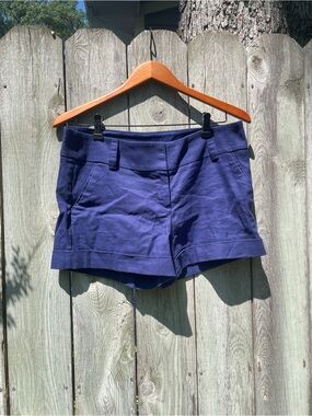 Express Women's Navy High-Waist Fold-Cuff Shorts